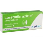 Loratadin axicur 10 mg Tabletten günstig im Preisvergleich