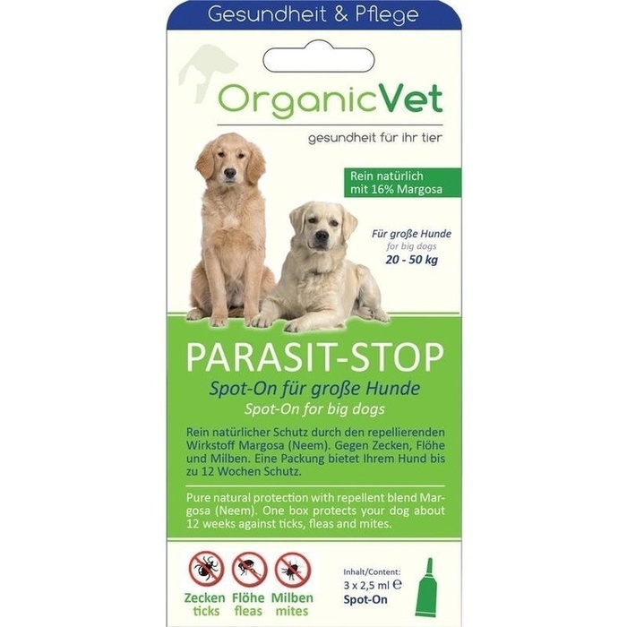 OrganicVet PARASITSTOP SpotOn für große Hunde 3X2.5ML im